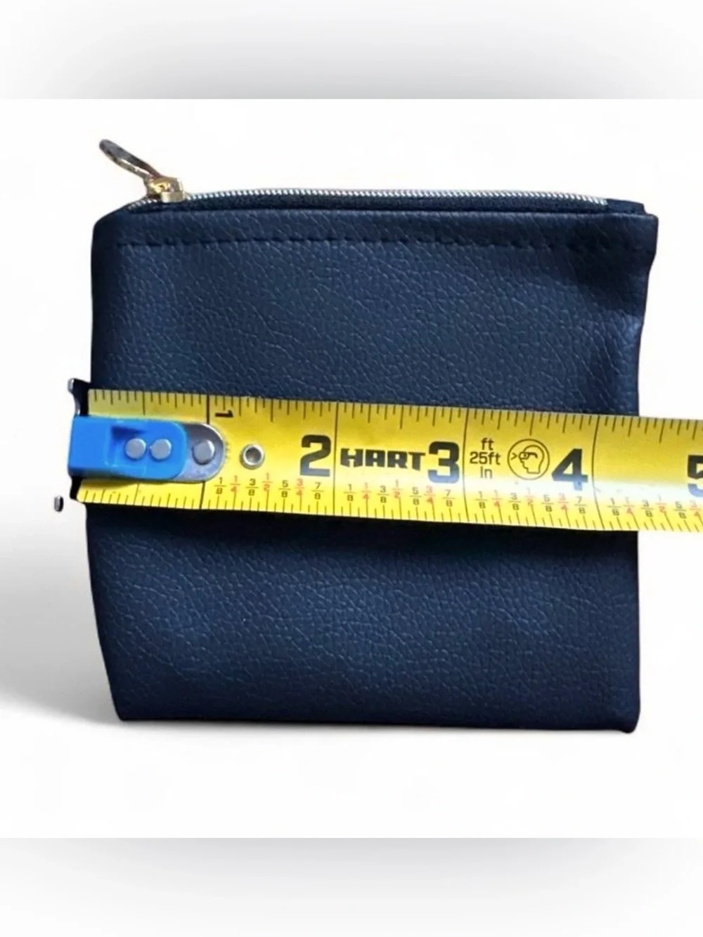GLD Black Leather Zip Gift Pouch/Coin Purse Gold Logo Jewelry Holder Baddie